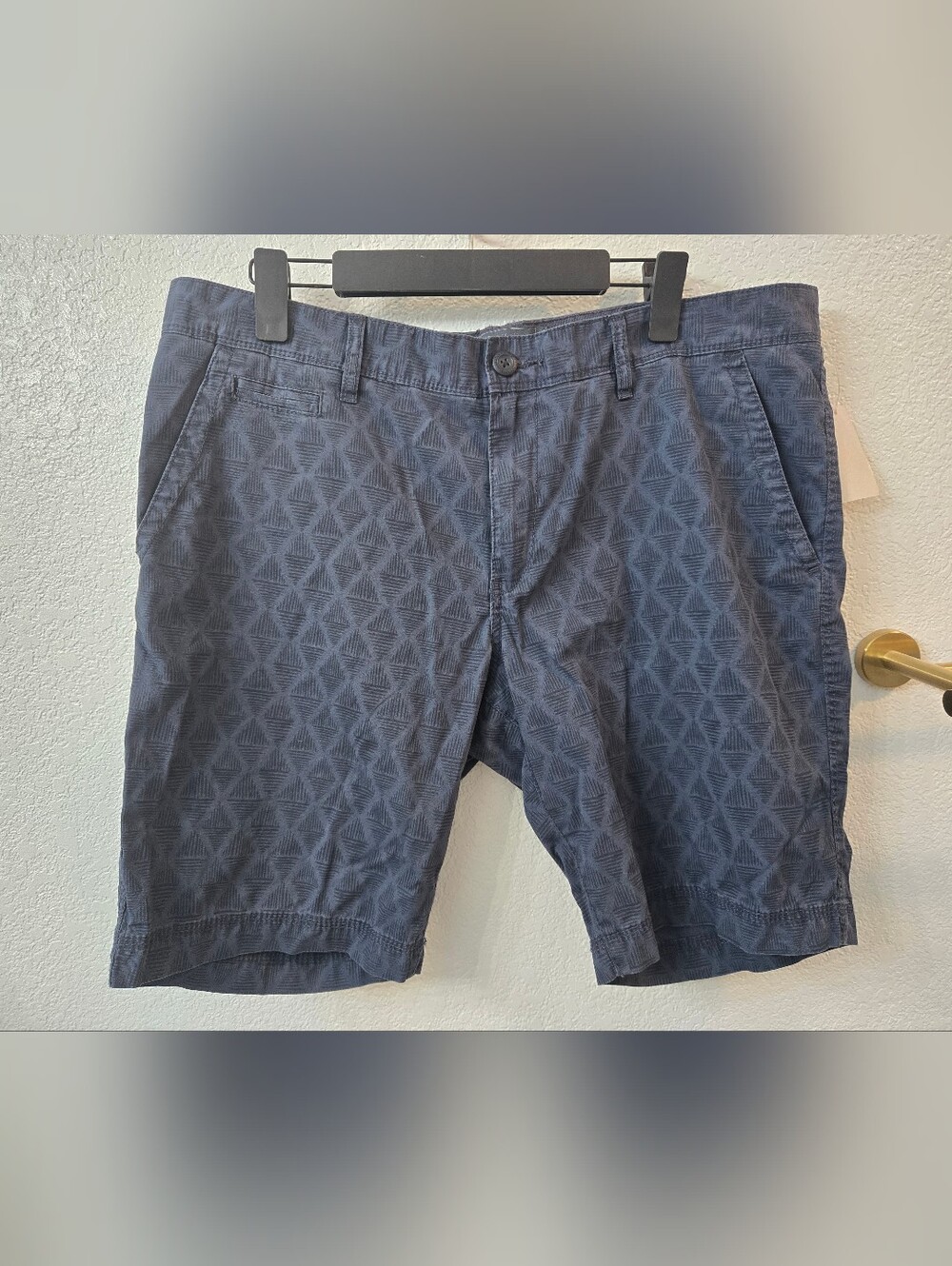 Angelo Litrico Men's Blue Geometric Triangle Chino Shorts NWT Size 38
